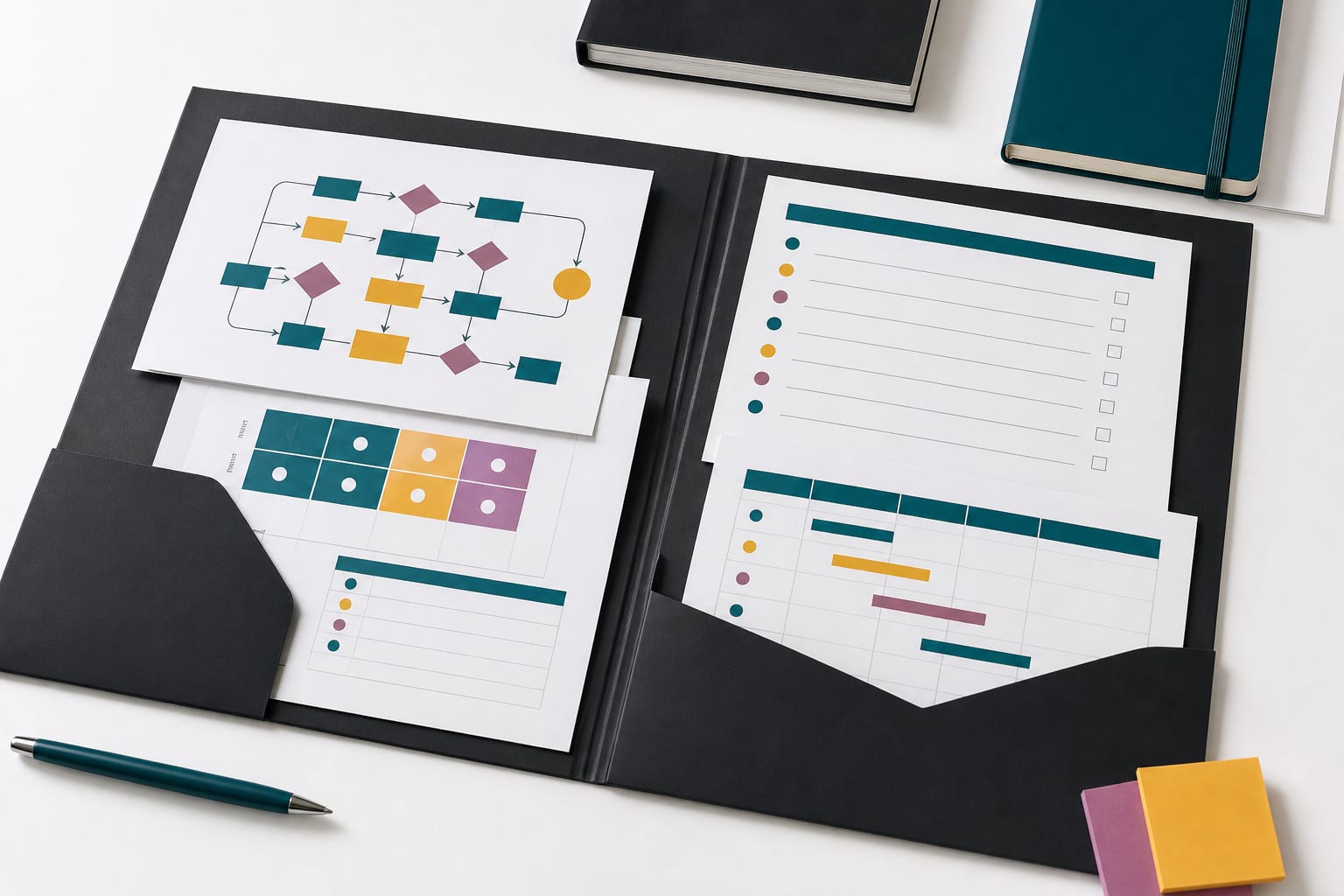Fascicolo operativo con mappe, checklist e piano di lavoro